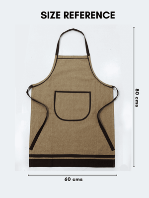 Stylish Camel Brown Natural Handwoven Cotton Kitchen Apron (1 Pc) Online In India