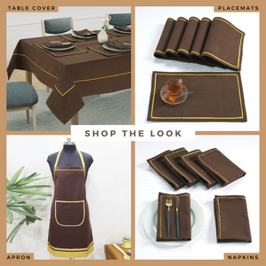 Soft Dark Coffee Woven Cotton Plain Napkins Set online in India