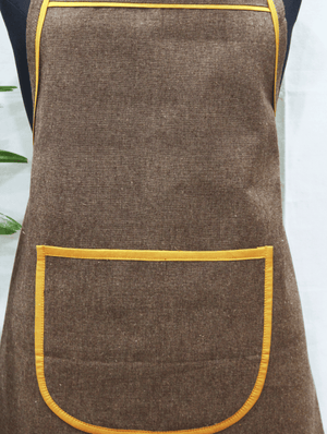Stylish Coffee Beige Handwoven Cotton Kitchen Apron (1 Pc) Online In India
