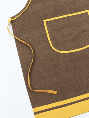 Stylish Coffee Beige Handwoven Cotton Kitchen Apron (1 Pc) Online In India