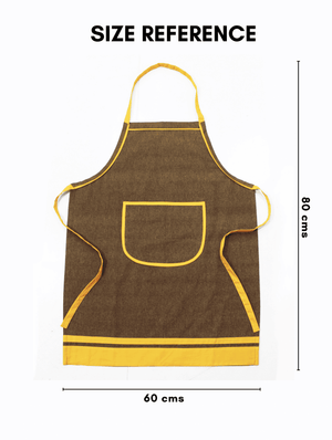 Stylish Coffee Beige Handwoven Cotton Kitchen Apron (1 Pc) Online In India