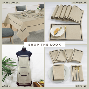 Soft Natural Brown Woven Cotton Plain Napkins Set online in India