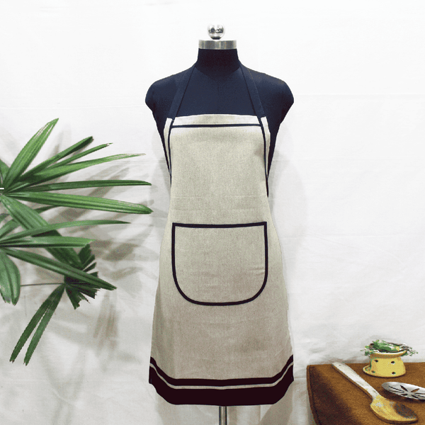 Stylish Natural Brown Handwoven Cotton Kitchen Apron (1 Pc) Online In India