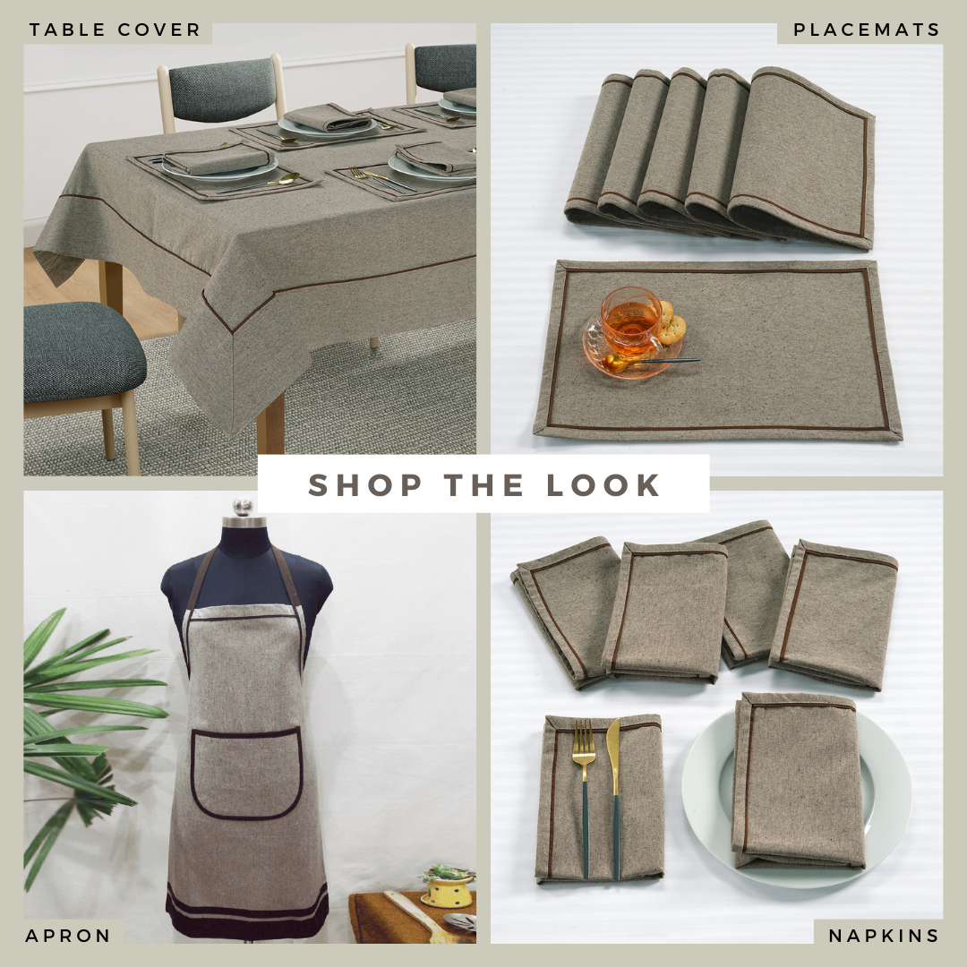 Comfortable Plain Virgo Woven Cotton Table Cover online In India