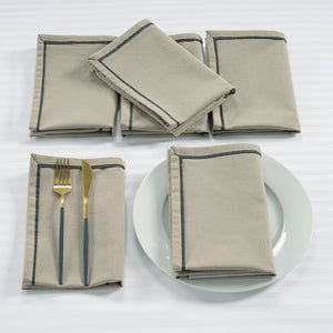 Soft Khaki Woven Cotton Plain Napkins Set online in India