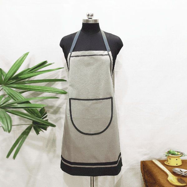 VIRGO Handwoven Cotton 1 Pc Kitchen Apron - Khaki