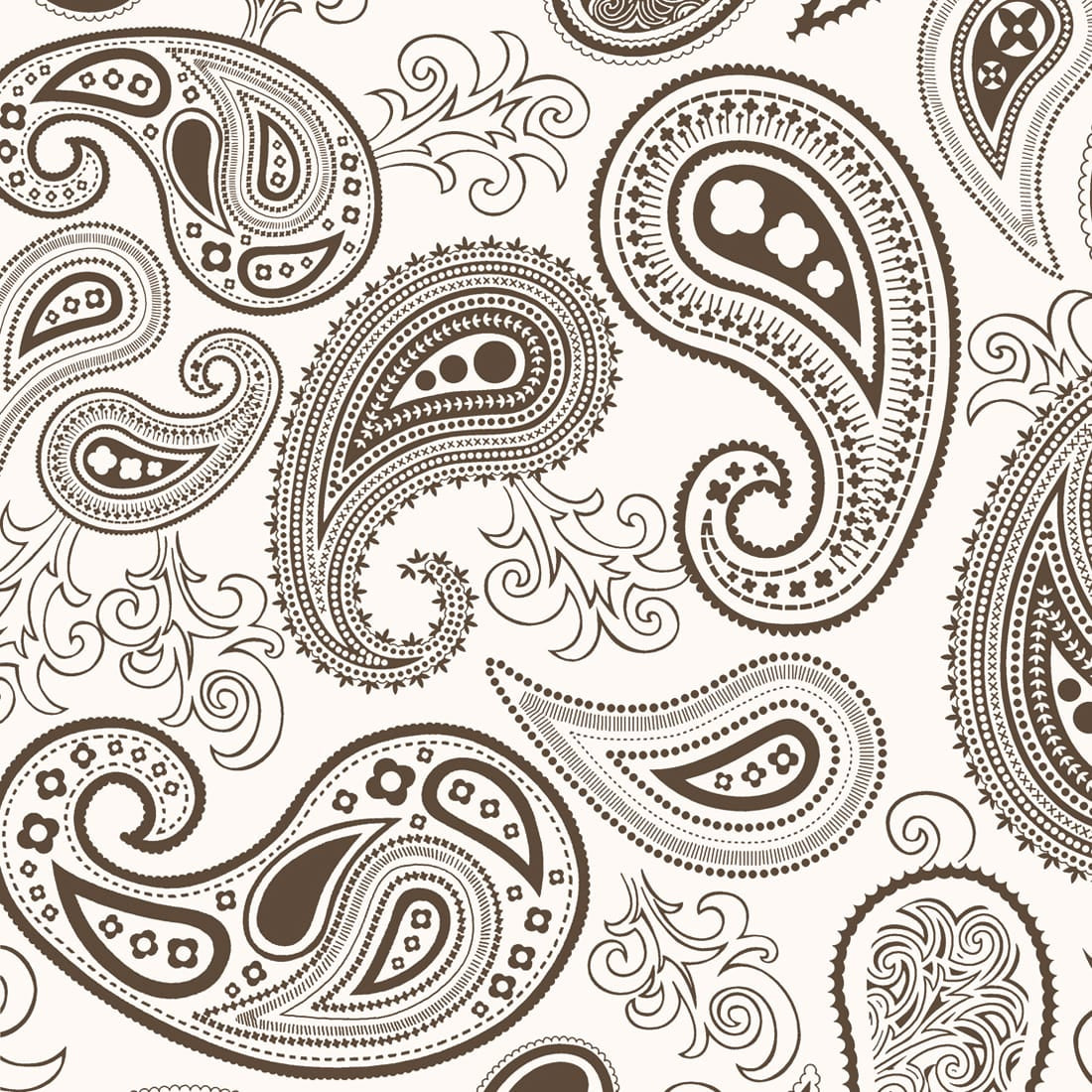 Soft Brown 144 TC Paisley Print Cotton Fabric(231 cms) online in India