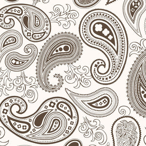 Soft Brown 144 TC Paisley Print Cotton Fabric(231 cms) online in India