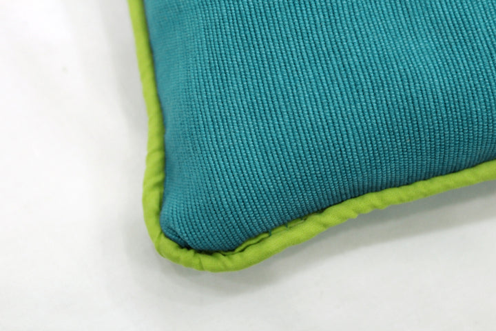 Soft Woven Corded Stripe Cotton Cushion Cover Set in Peacock Blue online (1Pc)
