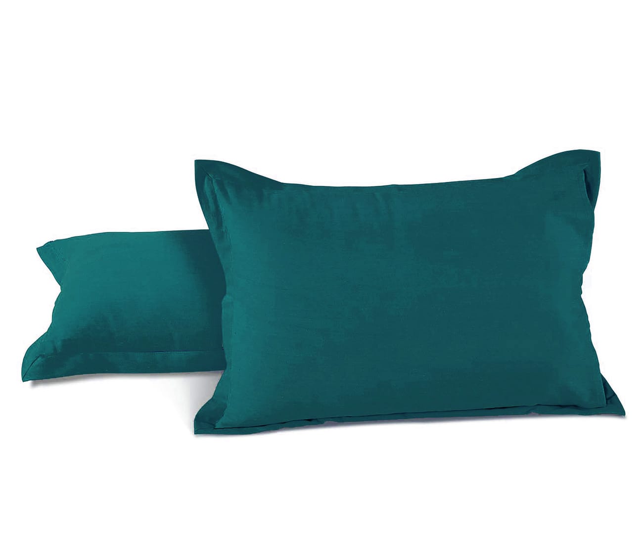 Soft 210 TC Plain Cotton Pillow Cover Set In Peacock Blue Online In India(2 Pcs)