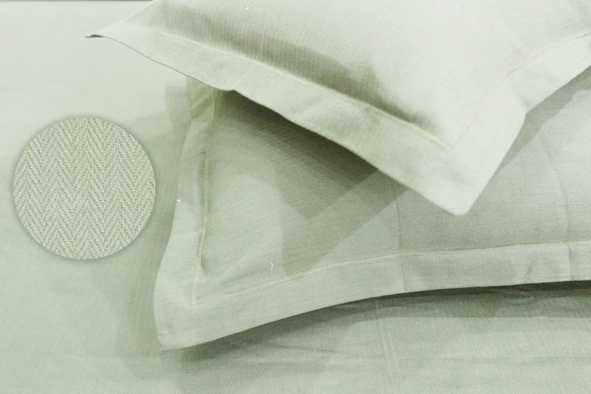 Soft Mercerized Cotton Texture Weave Cotton Fitted Bedsheet In Pista At Best Prices