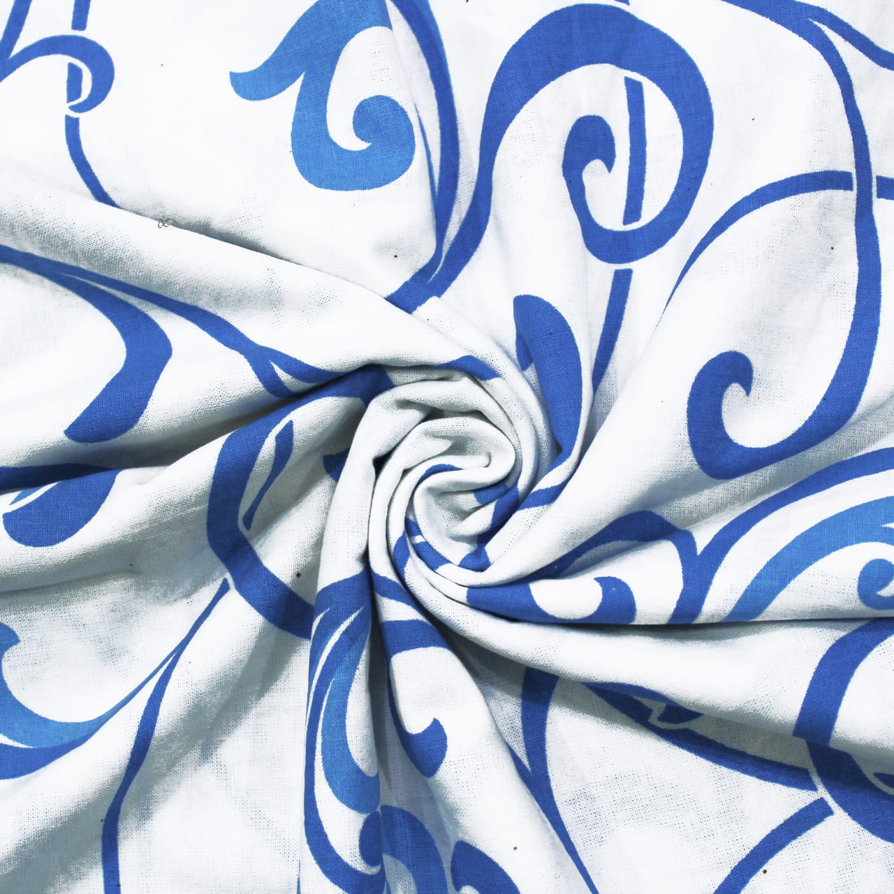 Soft Blue 144 TC Floral Print Cotton Fabric(231 cms) online in India