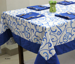 Prism Blue Printed Cotton Floral Table Cover(1 Pc) online in India