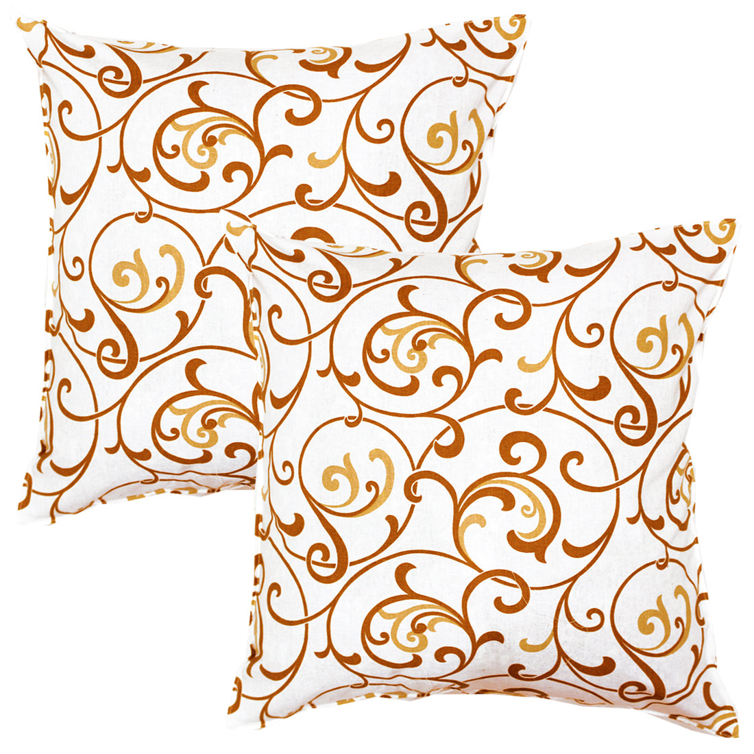 Soft Floral print Mustard Cotton Cushion Cover Set online in India