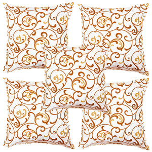 Soft Floral print Mustard Cotton Cushion Cover Set online in India