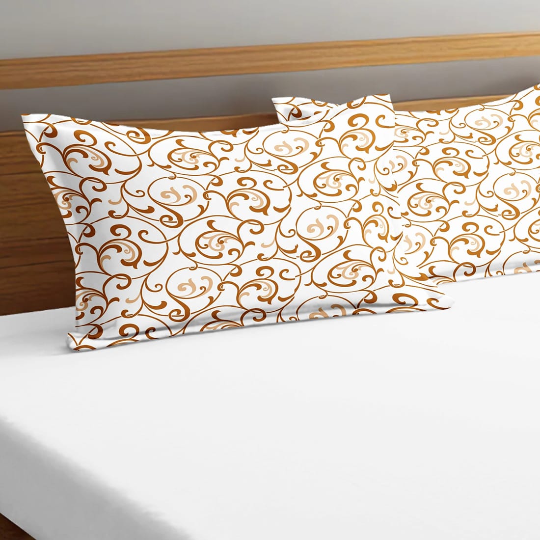 Soft Floral Print Pillow Cover Set In Mustard Online At Best prices(2 Pcs)