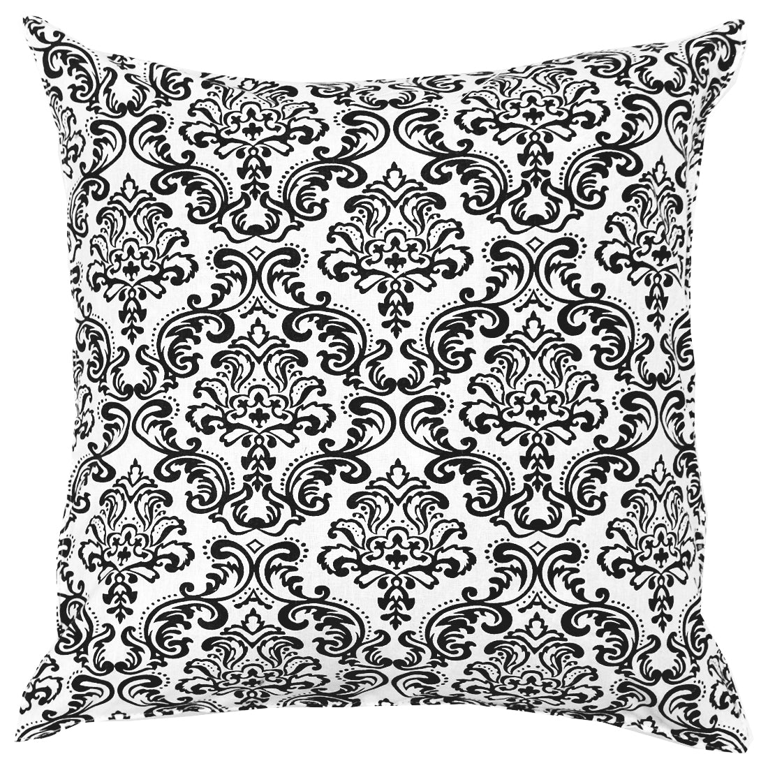 Soft Damask print Black Cotton Cushion Cover Set online in India