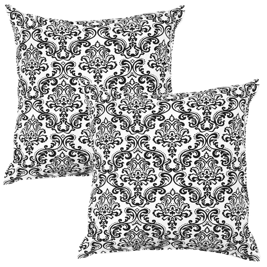 Soft Damask print Black Cotton Cushion Cover Set online in India