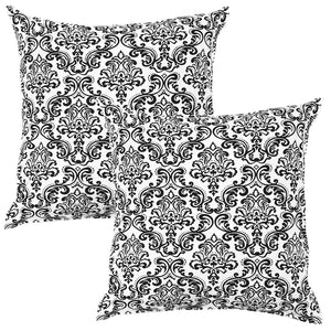 Soft Damask print Black Cotton Cushion Cover Set online in India