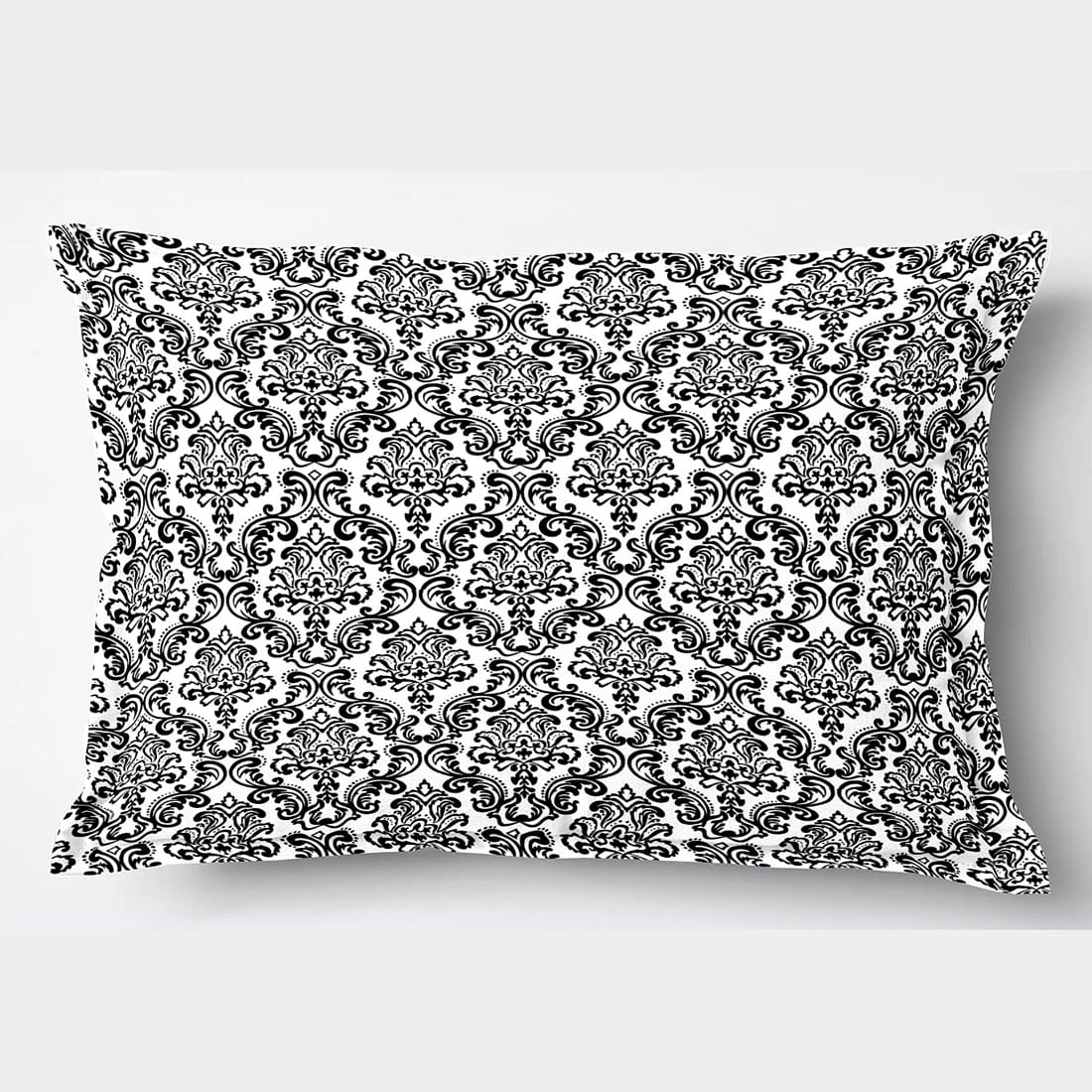 Soft Damask Print Pillow Cover Set In Black Online At Best prices(2 Pcs)