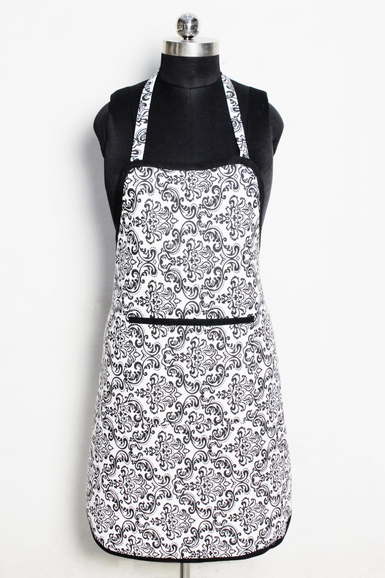 Prism Black Damask Cotton Kitchen Apron(1 Pc) online in India