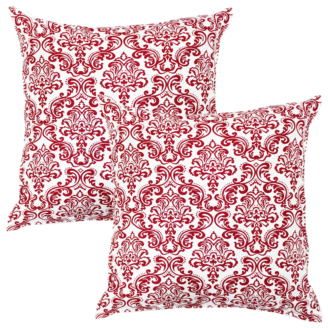 Soft Damask print Maroon Cotton Cushion Cover Set online in India
