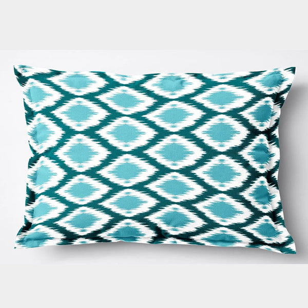 Soft Ikat Print Pillow Cover Set In Aqua Online At Best prices(2 Pcs)
