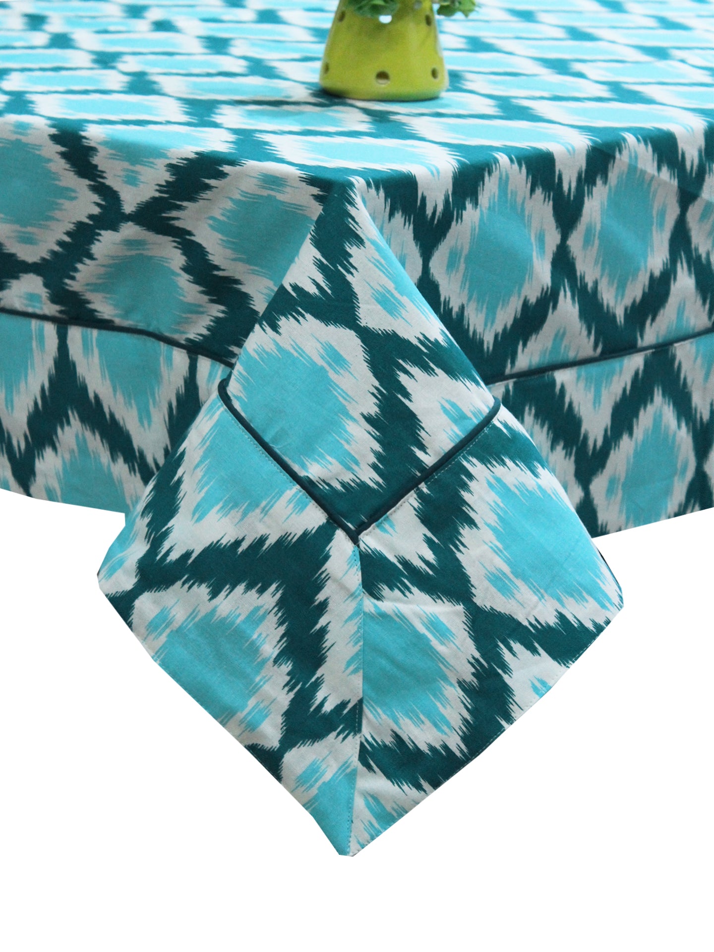 Prism Aqua Printed Cotton Damask Table Cover(1 Pc) online in India