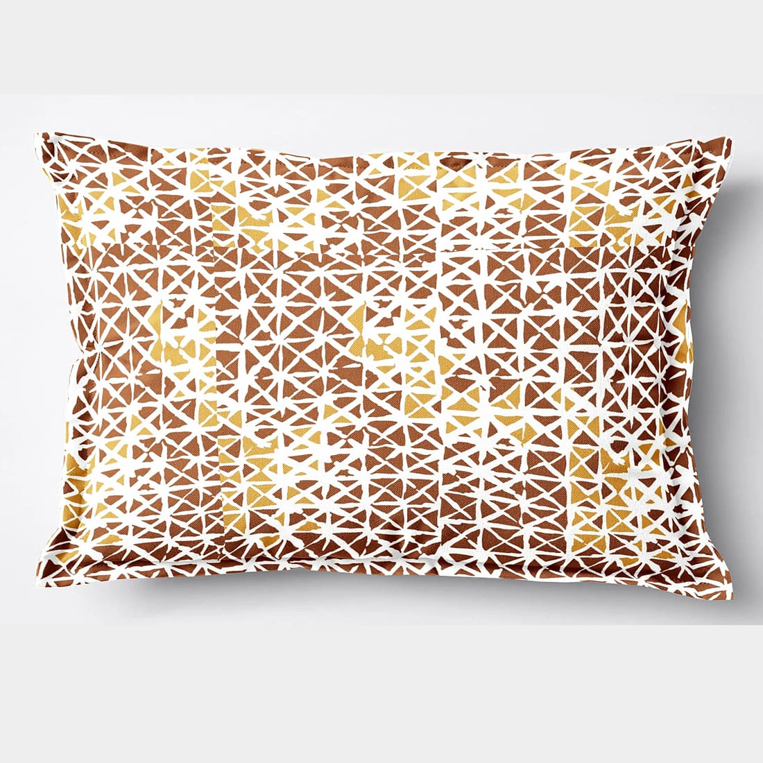 Soft Geometrical Print 144 TC Cotton Bedsheet In Brown At Best Prices
