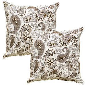 Soft Geometrical print Brown Cotton Cushion Cover Set online in India