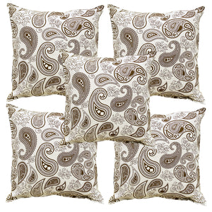 Soft Geometrical print Brown Cotton Cushion Cover Set online in India