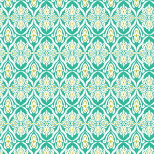 Soft Aqua 144 TC Floral Print Cotton Fabric(231 cms) online in India