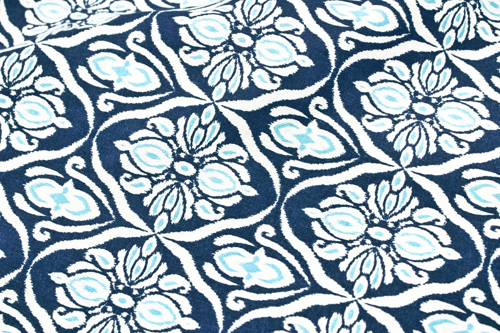 Soft Blue 144 TC Floral Print Cotton Fabric(231 cms) online in India