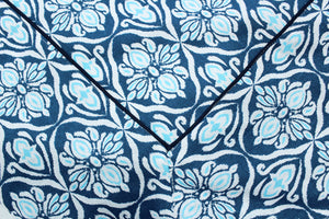 Prism Navy Blue Printed Cotton Damask Table Cover(1 Pc) online in India