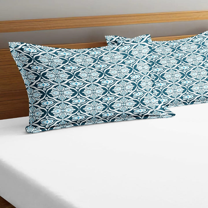 Soft Ikat Print Pillow Cover Set In Blue Online At Best prices(2 Pcs)