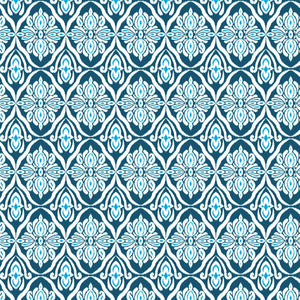 Soft Blue 144 TC Floral Print Cotton Fabric(231 cms) online in India