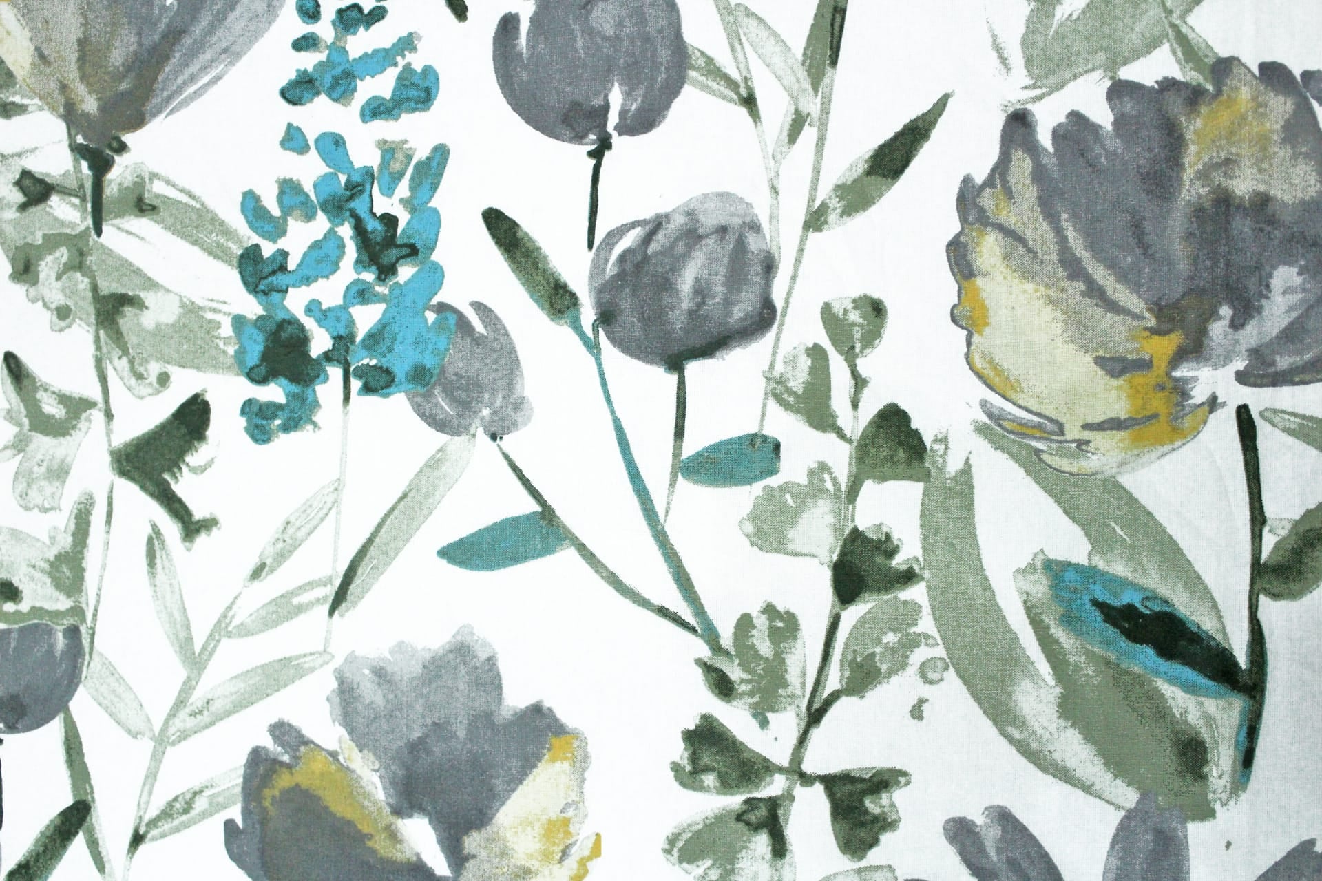 Printed Floral Pattern Cotton 6 Pcs Diwan Bedsheet Set - Aqua