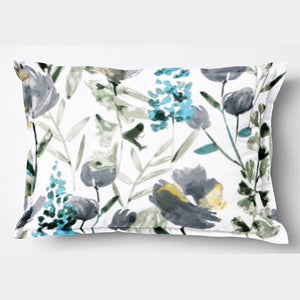 Soft Floral Print 144 TC Cotton Fitted Bedsheet In Aqua At Best Prices