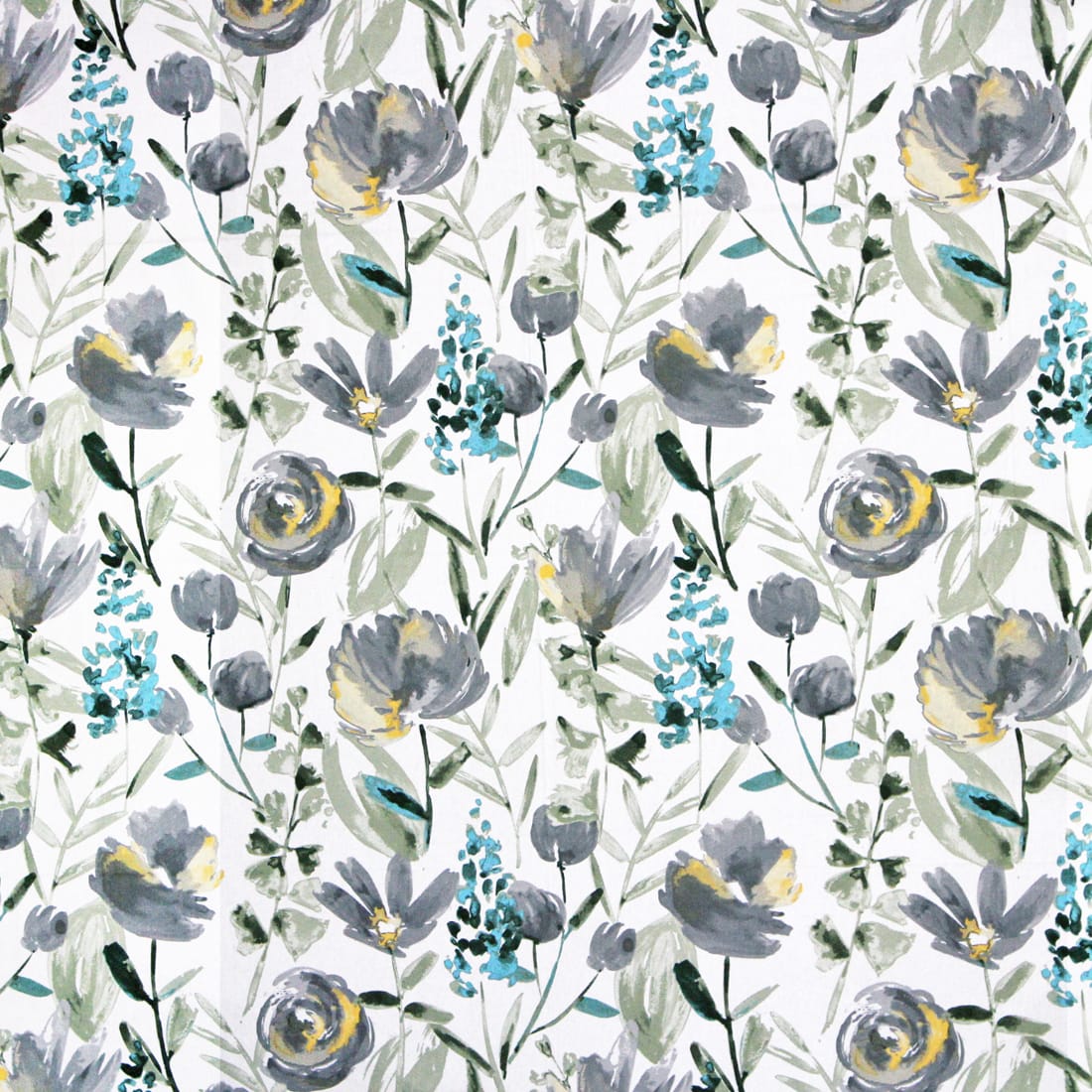 Printed 144 TC Prism Floral Cotton Fabric 88" (224 cms) - Aqua