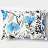 Soft Floral Print Pillow Cover Set In Blue Online At Best prices(2 Pcs)