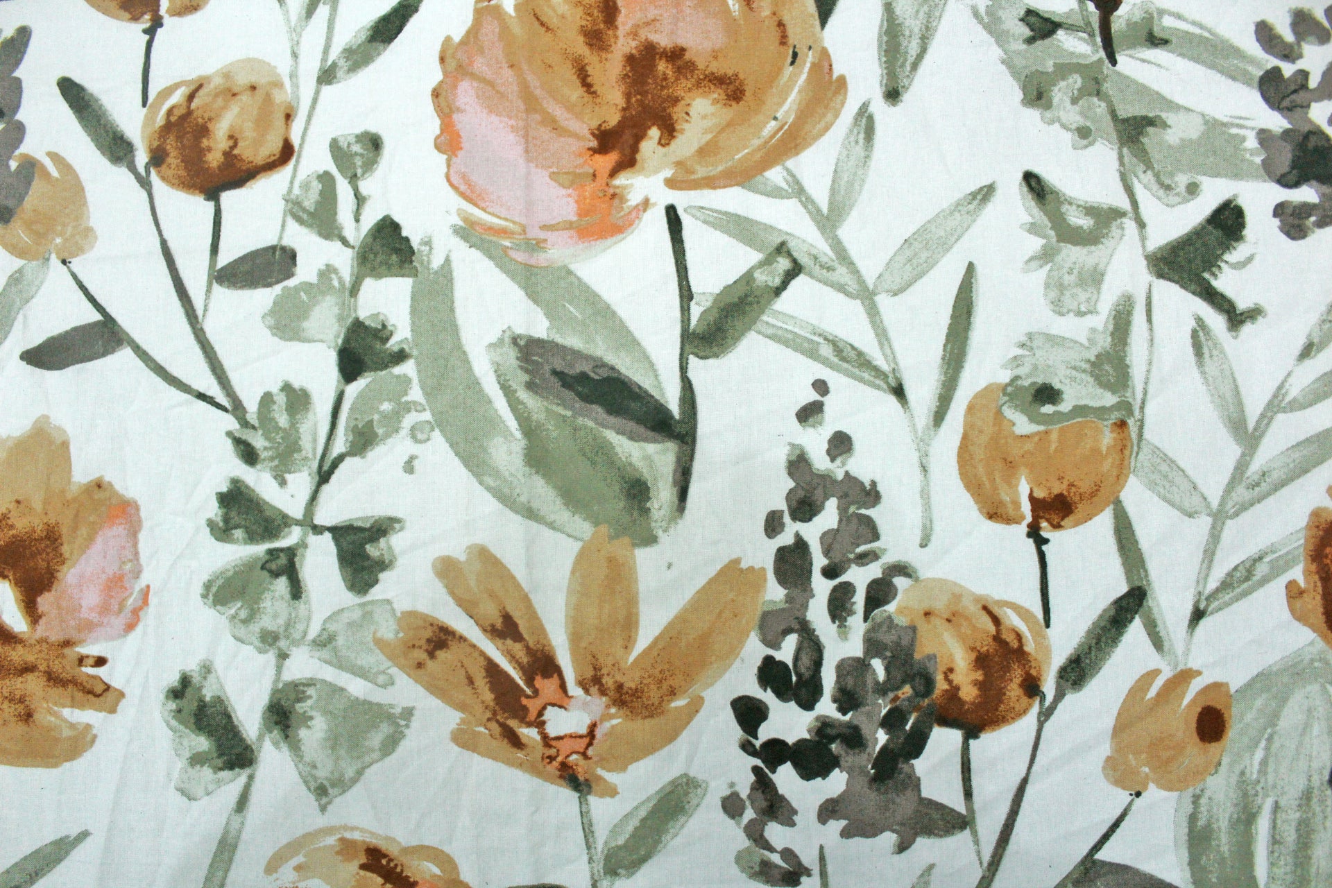 Printed 144 TC Prism Floral Cotton Fabric 88" (224 cms) - Brown