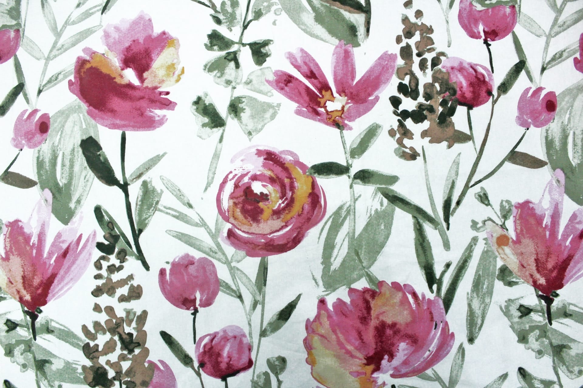 Printed Floral Cotton 2 Pcs Bolster Cover set - Magenta