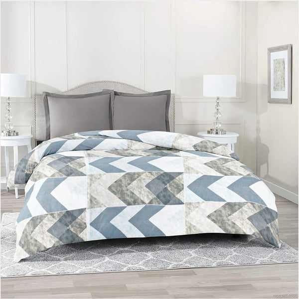 Printed Cotton 144 TC Duvet Cover - Blue
