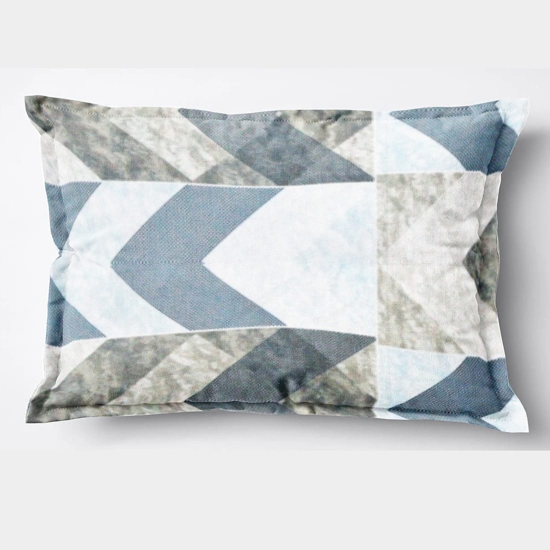 Soft Cotton Geometrical Print 144 TC Fitted Bedsheet In Blue At Best Prices