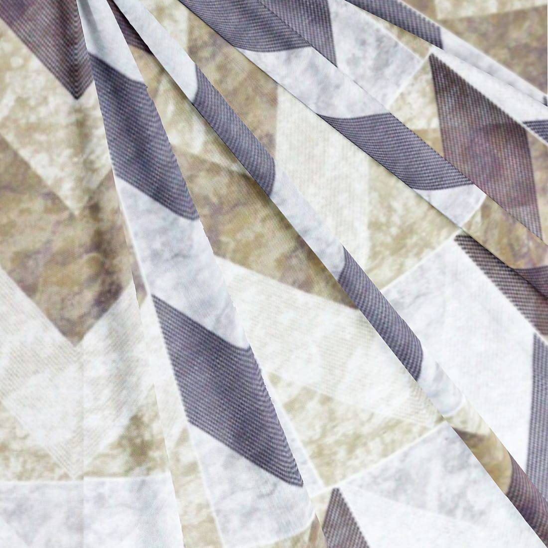 Soft Brown 144 TC Geometrical Print Cotton Fabric(224 cms) online in India