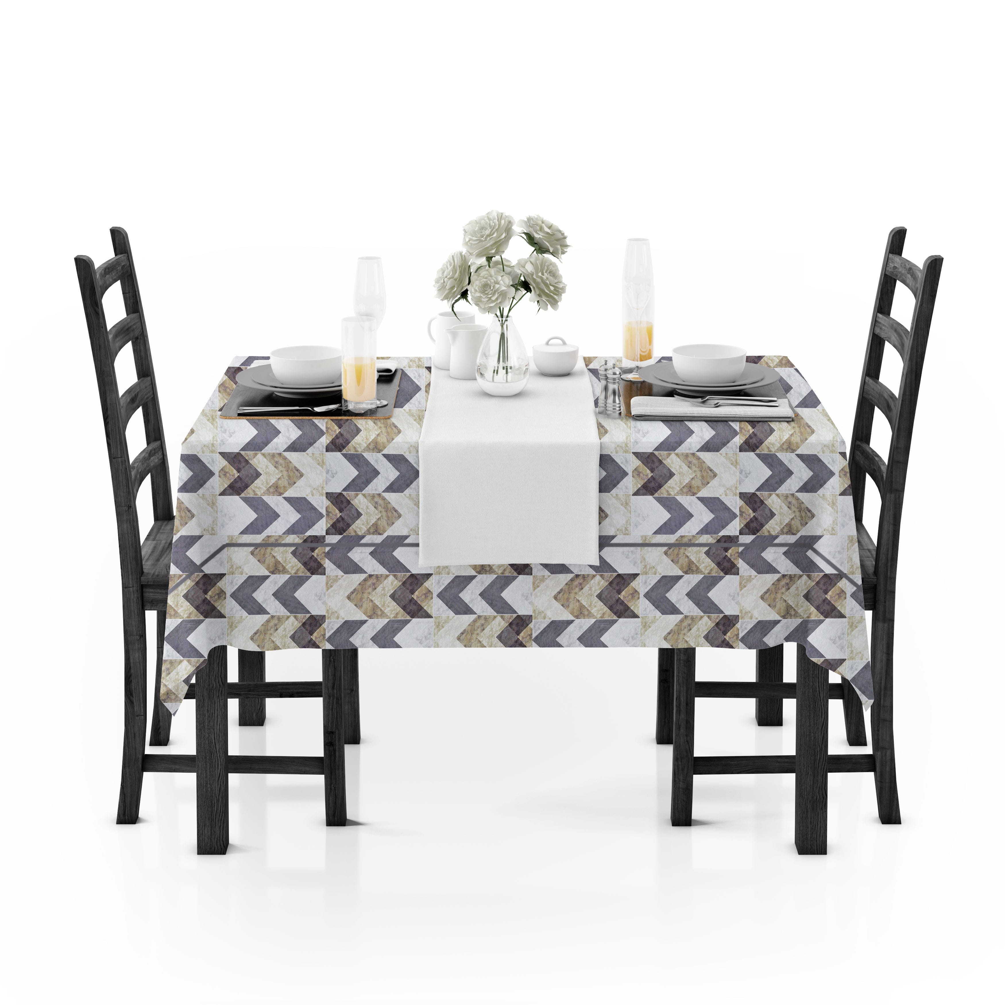 Prism Brown Printed Cotton Geometrical Table Cover(1 Pc) online in India