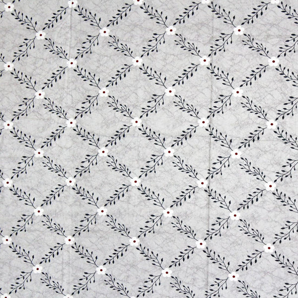 Printed 144 TC Prism Floral Cotton Fabric 88" (224 cms) - Grey