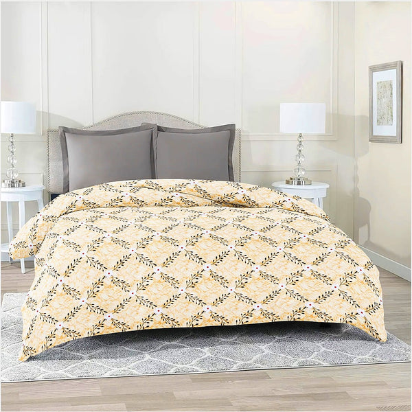 Printed Cotton 144 TC Duvet Cover - Yellow