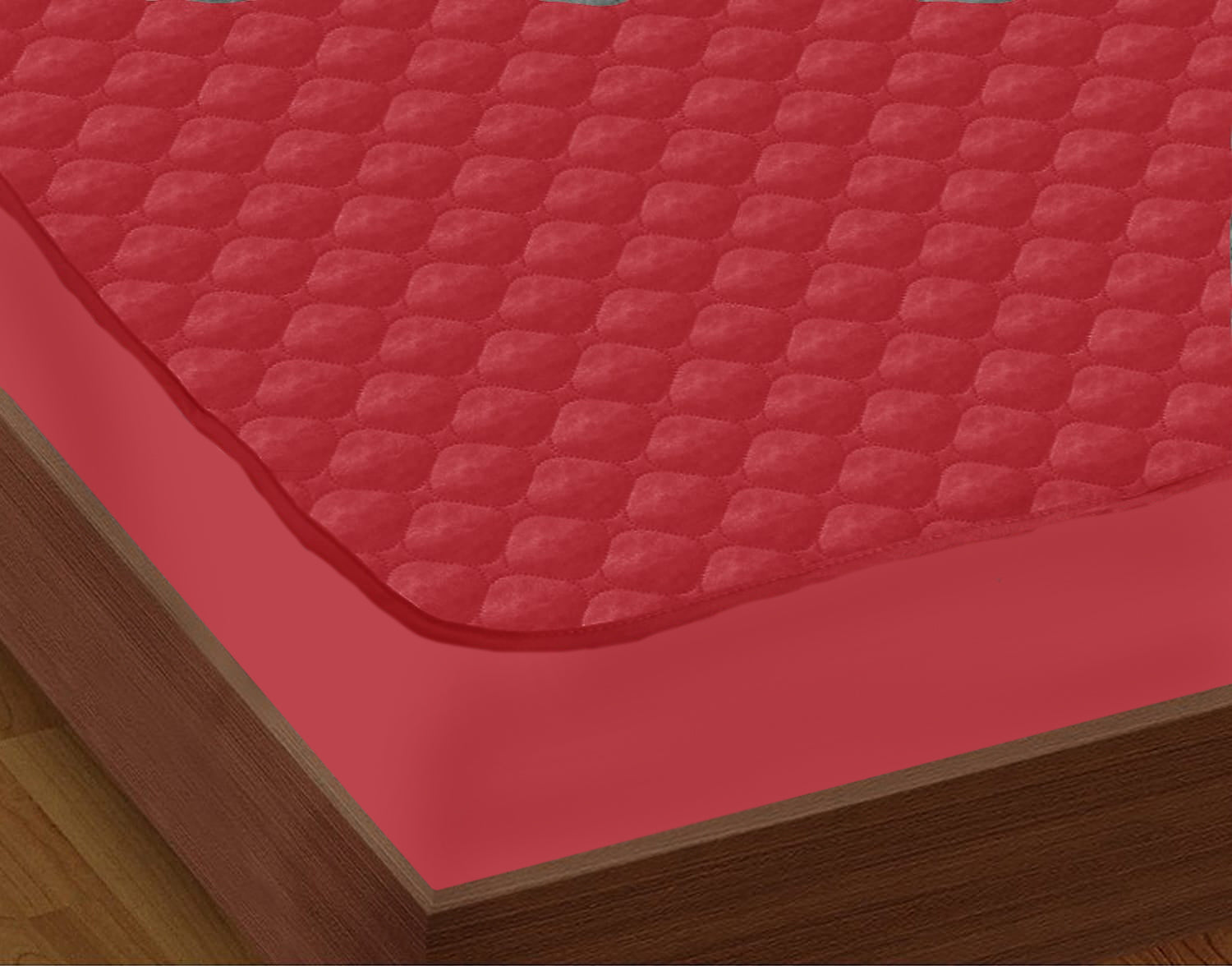 AURAVE Premium Fitted Water Proof Mattress Protector - Red