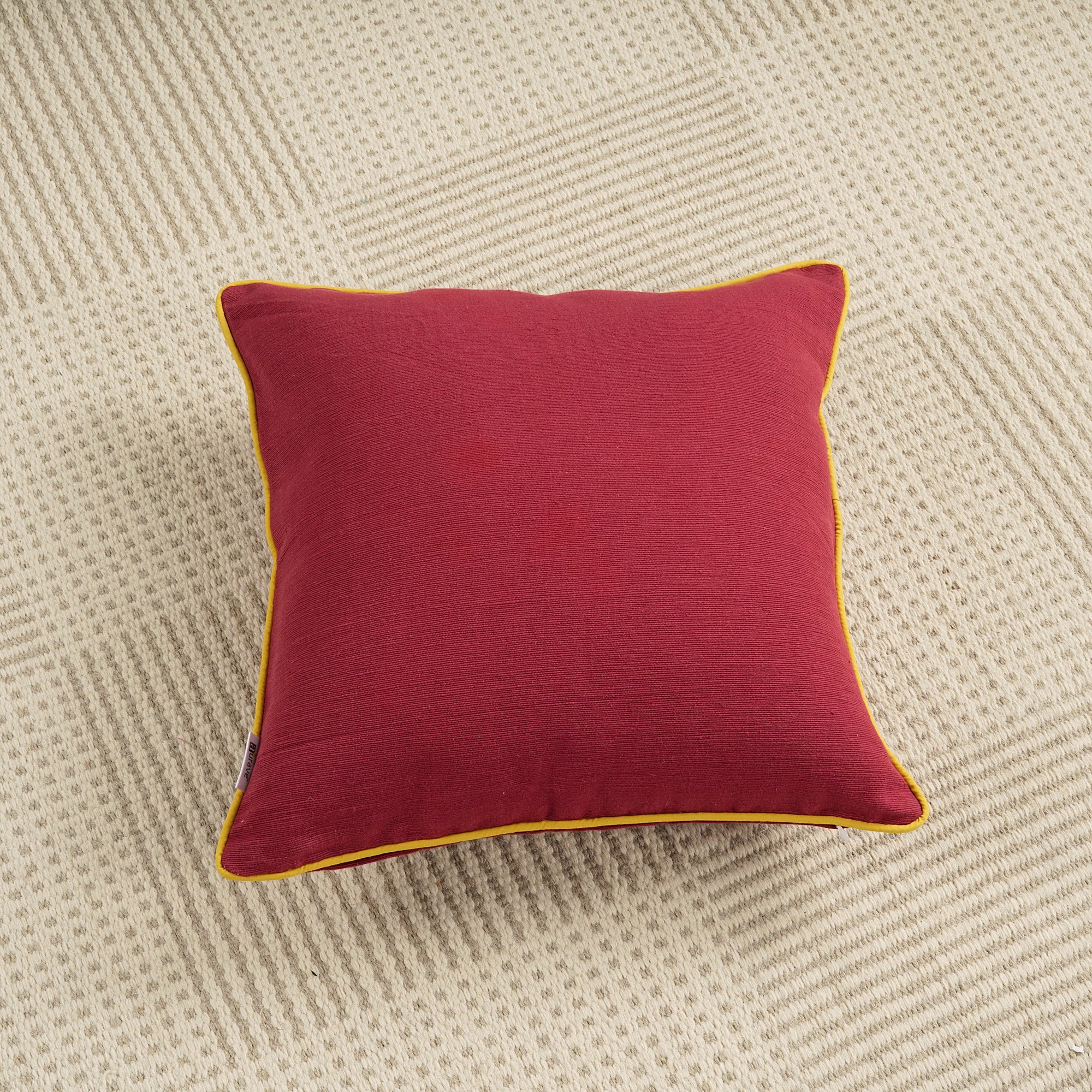 Soft Woven Corded Stripe Cotton Cushion Cover Set in Red online (1Pc)